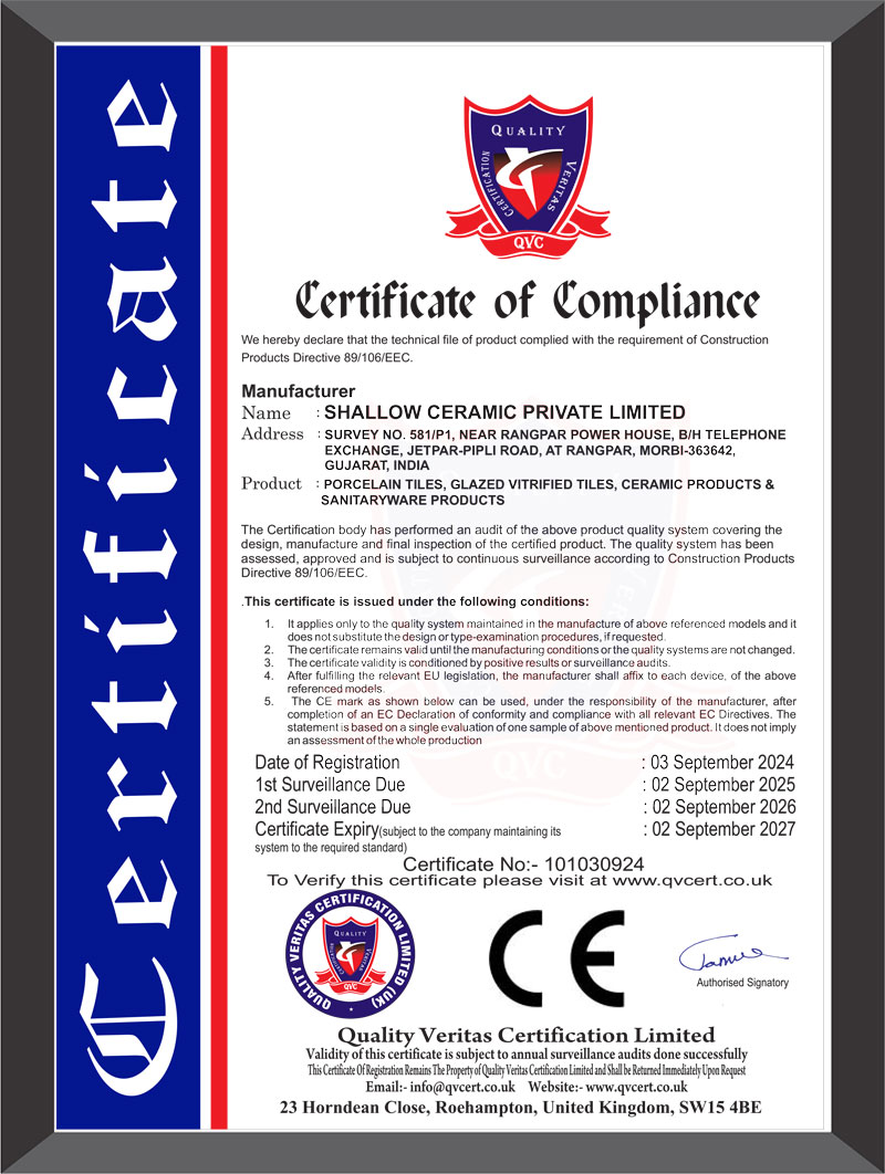 CE Certificate of Compliance
